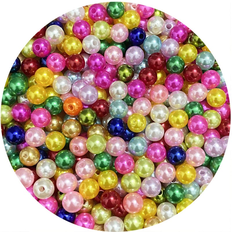 Honkoolly Pearl Beads 300 Pcs Craft Beads Loose Pearls 8mm Round Spacer Beads for Earring Bracelet Necklace Key Chains Jewelry DIY Craft Making Decoration and Vase Filler (8mm  Mix Colors) - Image 1
